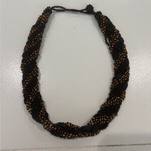 Black and Gold Beaded Necklace